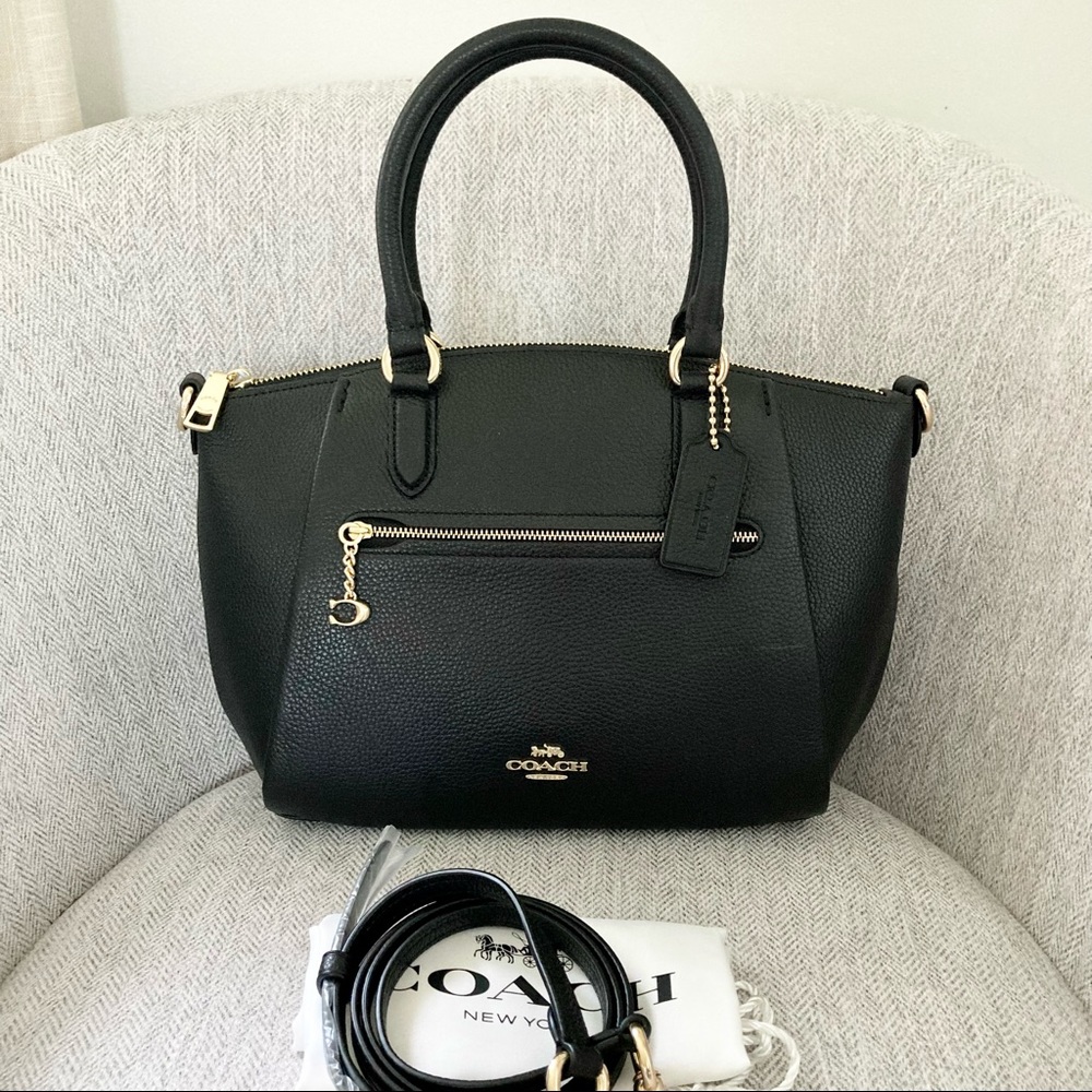 Coach Elise Satchel Pebble Leather Crossbody Shoulder Bag - Picture 14 of 14